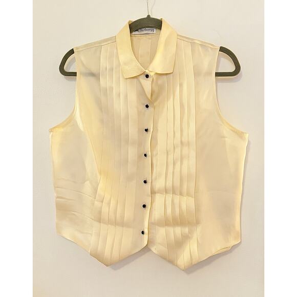 Burberry Women's Off-White Silk Tuxedo Vest - Picture 1 of 4